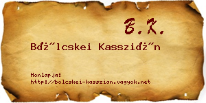 Bölcskei Kasszián névjegykártya